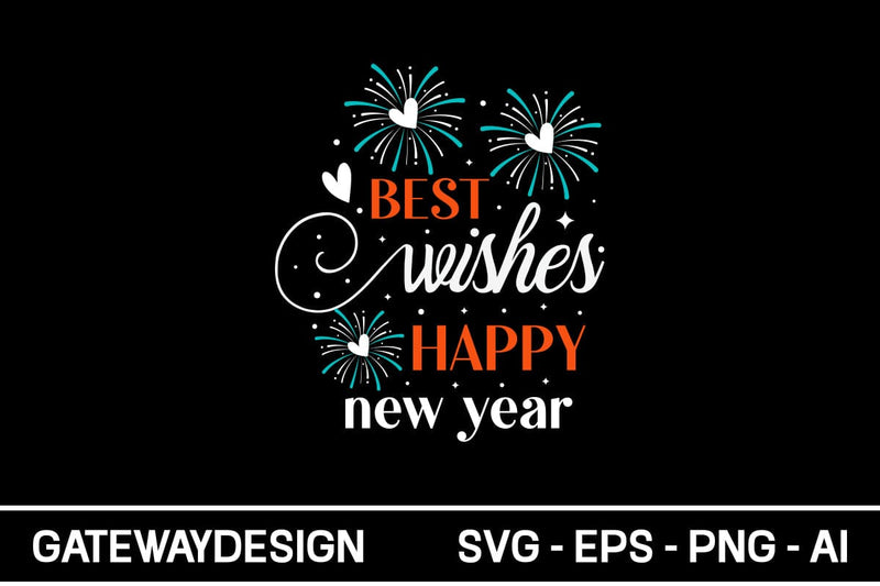 Best Wishes Happy New Year Svg Design SVG designmaster24 