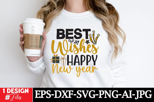 Best Wishes Happy New Year T-shirt Design, Happy New Year 2026 Png, Trendy New Years Eve Png, Black And Gold Sequins Glitter Png, Faux Leopa SVG Insomnia Std 