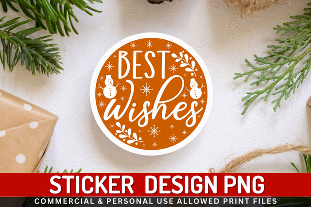 Best wishes Sticker Design Sublimation Regulrcrative 