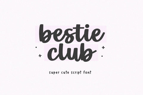 Bestie Club - Cute Bold Script Font Font KA Designs 