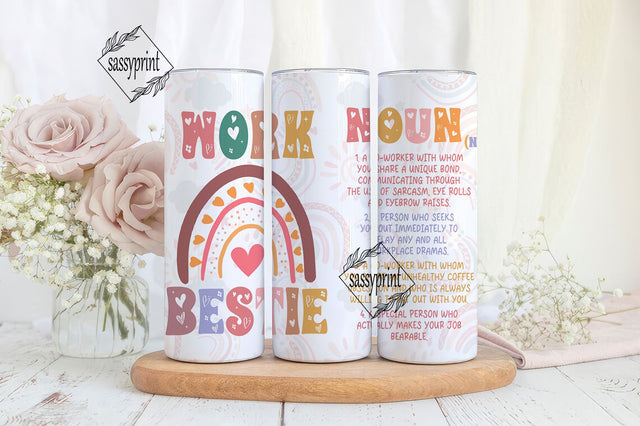 Bestie Gifts for Women, Stainless Steel Tumblers 20oz, Work Bestie 20oz Skinny Tumbler Sublimation Sublimation sassyprint 
