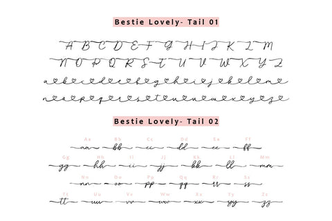 Bestie Lovely - Handwritten Script Font with Swash Font Typebae 