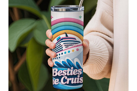 Besties Cruise Tumbler Wrap Sublimation DesignSVG 