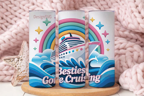Besties Cruise Tumbler Wrap Sublimation DesignSVG 