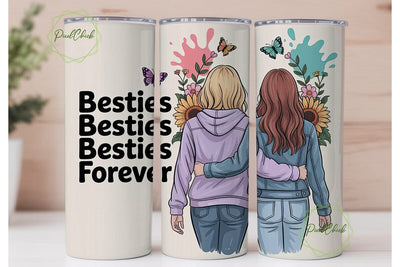 Besties Forever: 20oz Tumbler Design Sublimation PixelChick 
