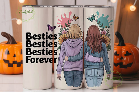 Besties Forever: 20oz Tumbler Design Sublimation PixelChick 