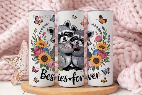 Besties Forever 20oz Tumbler Wrap Sublimation DesignSVG 