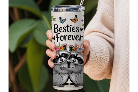 Besties Forever 20oz Tumbler Wrap Sublimation DesignSVG 
