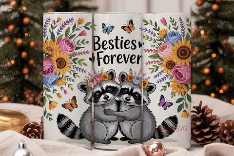 Besties Forever 20oz Tumbler Wrap Sublimation DesignSVG 