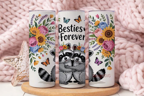 Besties Forever 20oz Tumbler Wrap Sublimation DesignSVG 