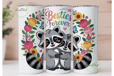 Besties Forever 20oz Tumbler Wrap Sublimation PixelChick 