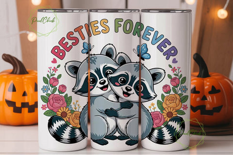 Besties Forever 20oz Tumbler Wrap Sublimation PixelChick 