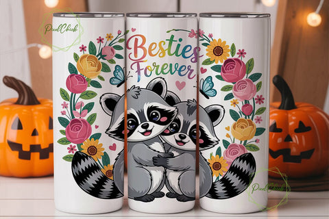 Besties Forever 20oz Tumbler Wrap Sublimation PixelChick 