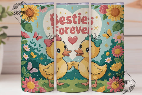 Besties Forever 20oz Tumbler Wrap Sublimation sassyprint 
