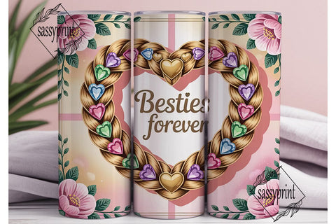 Besties Forever 20oz Tumbler Wrap Sublimation sassyprint 