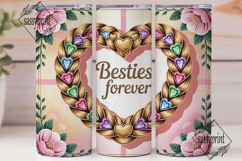 Besties Forever 20oz Tumbler Wrap Sublimation sassyprint 