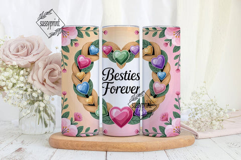 Besties Forever 20oz Tumbler Wrap Sublimation sassyprint 