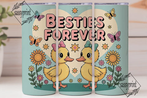 Besties Forever 20oz Tumbler Wrap Sublimation sassyprint 