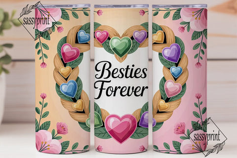 Besties Forever 20oz Tumbler Wrap Sublimation sassyprint 