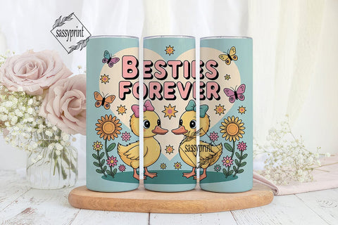 Besties Forever 20oz Tumbler Wrap Sublimation sassyprint 