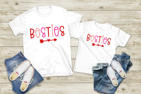 Besties I Valentines Matching Shirts Mommy -Me Sublimation Sublimation Happy Printables Club 
