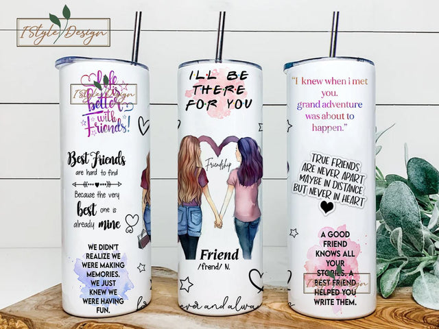 Besties Tumbler Wrap Bundle, Best Friends Cup Wrap, License Plate Letters, Beach Weekend Girls Trip PNG, 20oz Sublimation Digital Design Sublimation iStyleDesign 