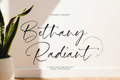 Bethany Radiant - Modern Handwritten Script Font Font Timur type 
