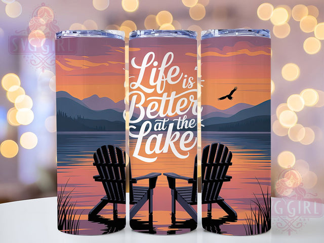 Better At The Lake 20oz Tumbler, Better At The Lake, Tumbler Wrap, Sublimation Design, 20oz Tumbler, Summer Vibes, PNG Wrap Sublimation SvggirlplusArt 