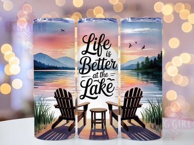 Better At The Lake 20oz Tumbler, Better At The Lake, Tumbler Wrap, Sublimation Design, 20oz Tumbler, Summer Vibes, PNG Wrap Sublimation SvggirlplusArt 
