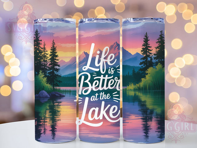 Better At The Lake 20oz Tumbler, Better At The Lake, Tumbler Wrap, Sublimation Design, 20oz Tumbler, Summer Vibes, PNG Wrap Sublimation SvggirlplusArt 