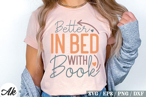 Better in Bed with Book Retro Design SVG akazaddesign 