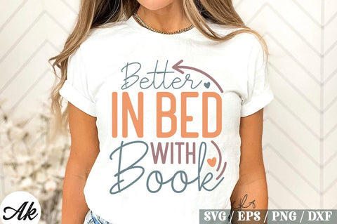 Better in Bed with Book Retro Design SVG akazaddesign 