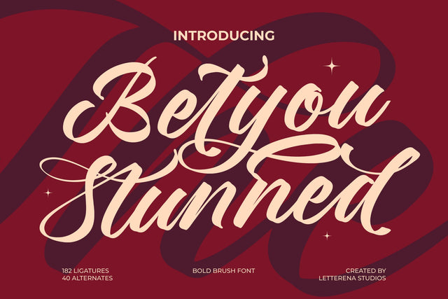Betyou Stunned - Bold Brush Font Font Letterena Studios 