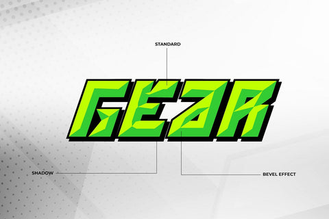 Bevel Gear - 3d Layered Racing Font Font Mozzatype 