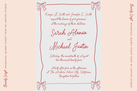 Beverly Script - Whimsical Style Font Font Jimtype Studio 
