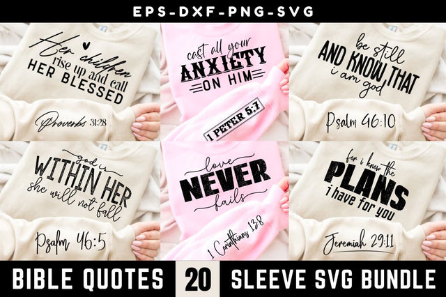Bible Quotes Sleeve SVG Design Bundle SVG Regulrcrative 
