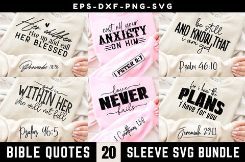 Bible Quotes Sleeve SVG Design Bundle SVG Regulrcrative 