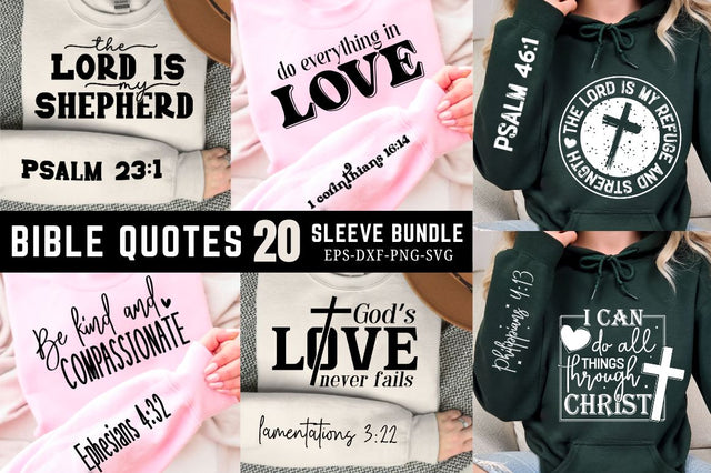 Bible Quotes Sleeve SVG PNG Design Bundle SVG Regulrcrative 
