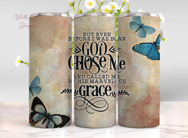 Bible Quotes Spiritual PNG, Inspirational Tumbler, Positive Quotes, 20 oz. Skinny Tumbler, DIGITAL DOWNLOAD Christian Bible Quotes Butterfly Sublimation WillowSageDesign 
