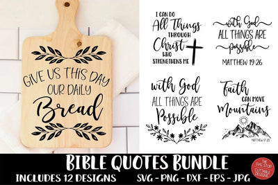 Bible Quotes SVG Bundle | Faith Based Cut Files | 24 Design Scripture Bundle | Cricut Silhouette Compatible SVG The SVG Stop 