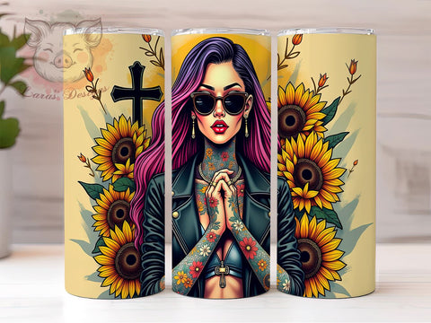 Bible Sunflowers Tumbler, Dripping Sunflower Wrap, 20oz Sublimation Design, Christian Tumbler PNG, Floral Bible Verse Tumbler, Digital Download Tumbler, Inspirational Tumbler Sublimation Lara' s Designs 