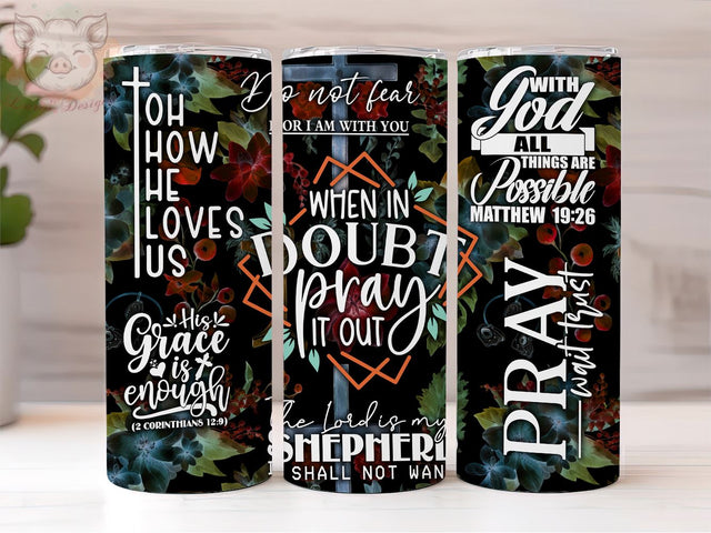 Bible Verse 20oz Tumbler Png, Straight & Tapered Tumbler Png, Affirmations Tumbler Png, Digital Download PNG Sublimation Lara' s Designs 