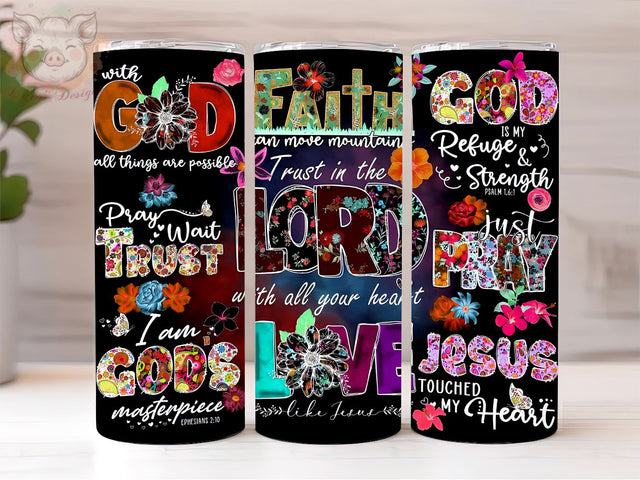 Bible Verse 20oz Tumbler Png, Straight & Tapered Tumbler Png, Christian Bible Verse Affirmations Tumbler Png, Digital Download PNG Sublimation Lara' s Designs 