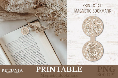 Bible Verse Bookmarks | Printable Magnetic Bookmarks Sublimation Petunia Digital Design 