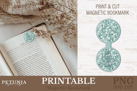 Bible Verse Bookmarks | Printable Magnetic Bookmarks Sublimation Petunia Digital Design 