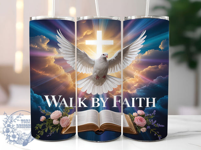 Bible Verse Christian Faith Tumbler, Bible Verses Wrap, Jesus Faith Design, Sublimation Cup, 20oz Skinny Tumbler, Inspirational Drinkware, Scripture Style Sublimation ToriDesigns 