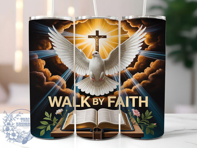 Bible Verse Christian Faith Tumbler, Bible Verses Wrap, Jesus Faith Design, Sublimation Cup, 20oz Skinny Tumbler, Inspirational Drinkware, Scripture Style Sublimation ToriDesigns 