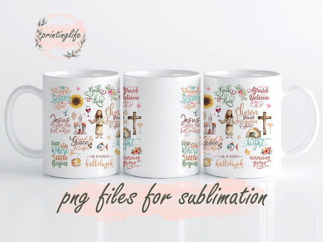 Bible Verse Christian Quotes Mug Wrap Design, Instant Digital Design Download Mug Wrap Design, Mug Design PNG Sublimation PrintingLife 