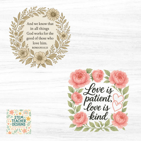 Bible Verse Clipart PNG Bundle – Faith and Scripture Digital Art Sublimation The STEM Teacher 