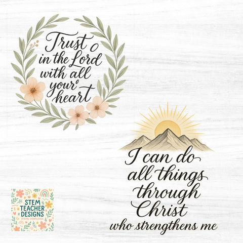 Bible Verse Clipart PNG Bundle – Faith and Scripture Digital Art Sublimation The STEM Teacher 